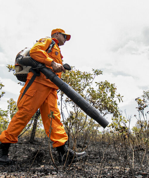 Bombeiros militares participam de operação para combater incêndio florestal no Jalapão, no Tocantins