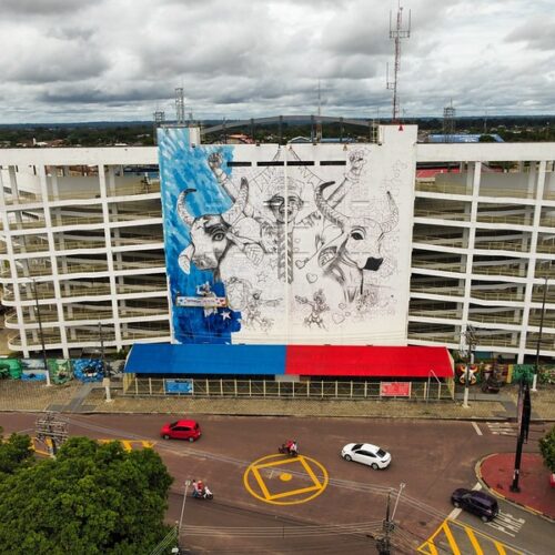 Festival de Parintins 2024: Novo Mural do Bumbódromo já está em fase final de produção