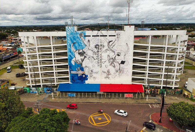 Festival de Parintins 2024: Novo Mural do Bumbódromo já está em fase final de produção