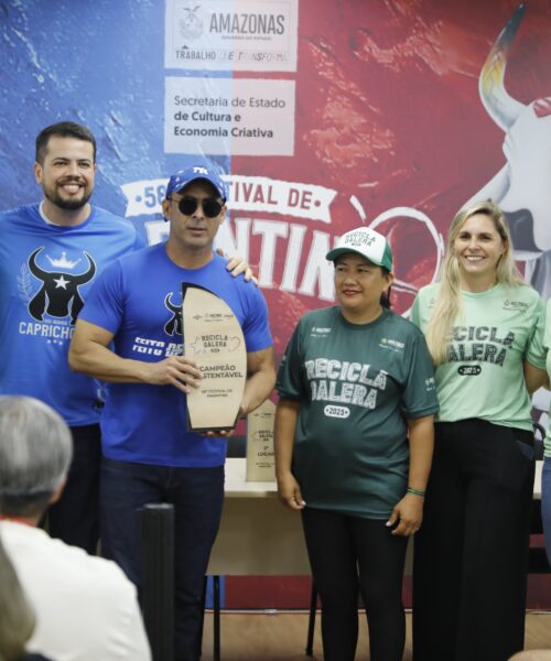 Boi Caprichoso leva título de Campeão Sustentável 2025 com 706,9kg quilos de resíduos reciclados