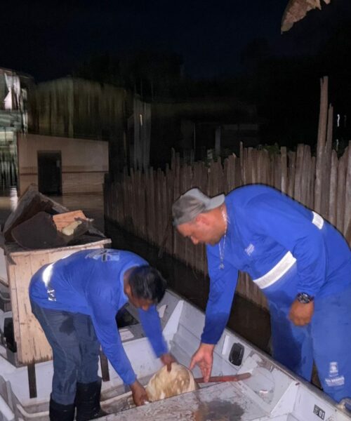 Prefeitura de Rio Branco remove famílias atingidas pela cheia do Rio Acre no bairro Ayrton Senna