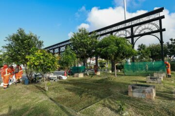 Prefeitura de Manaus realiza ação de limpeza e manutenção no Parque Jefferson Péres